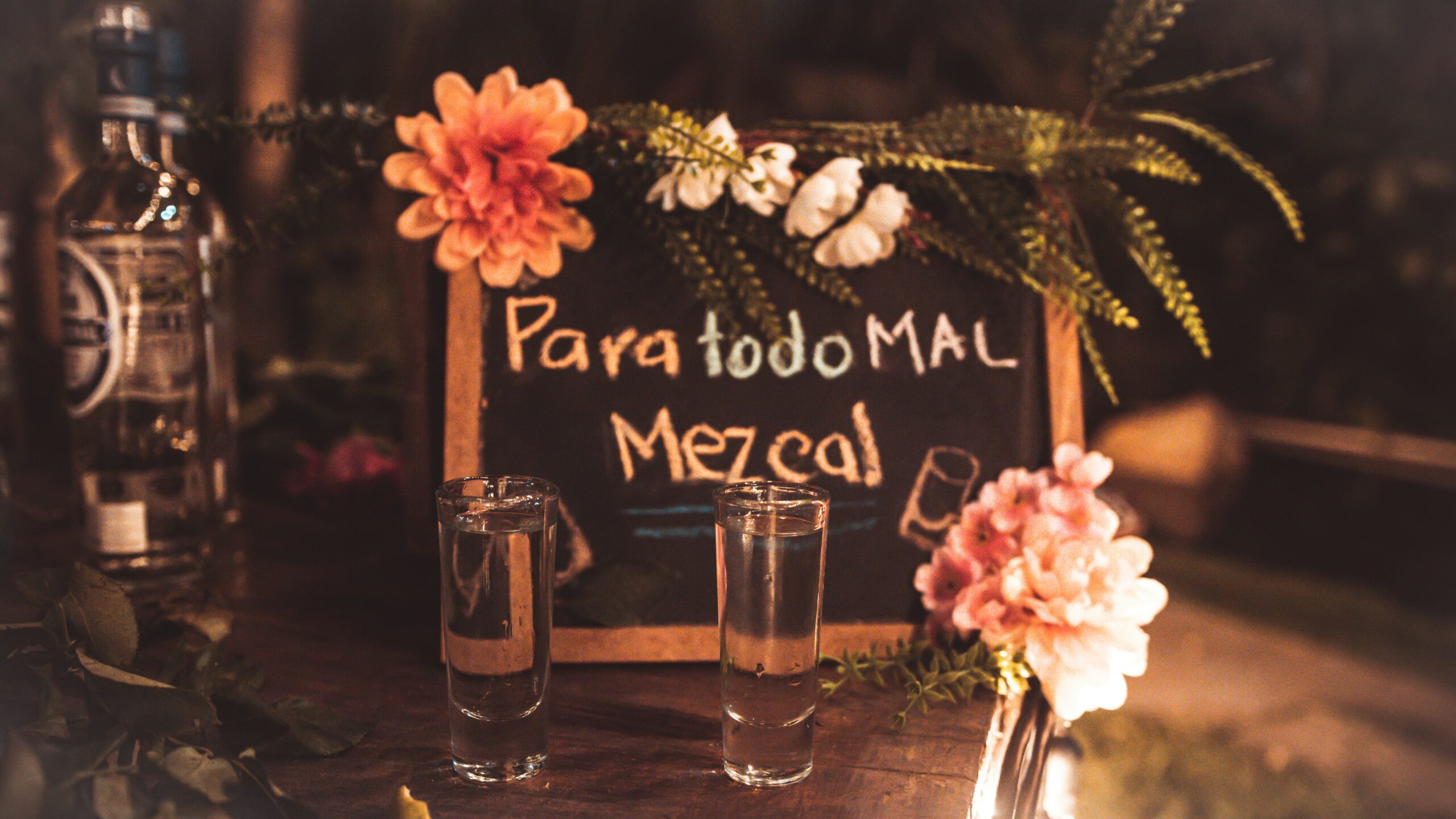 Para Todo Mal Mezcal Sign and Shot - Sayulita Tacos & Tequila Bar, Bali